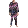 thumbnail image 3 of Salouo Bird6 Print Button-Front Long Sleeve Pajama Set for Men, Soft 2Pjs Men's Long Sleeve Sleepwear-XX-Large, 3 of 7