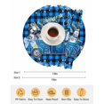 thumbnail image 6 of 15 Inch Round Placemats Set of 4, Blue Plaid Christmas Truck Non Slip Heat Insulation PP Table Mats, Xmas Tree Snowman Snowflake Washable Place Mats for Kitchen Dining Party Table Decor, 6 of 7