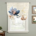 thumbnail image 2 of Blue Yellow Flowers Tie Up Curtains for Windows, Balloon Window Shades, Spring Summer Garden Wildflowers Retro Kitchen Window Treatments Roll Up Curtain for Basement/Nursery 52"x45", 2 of 8