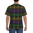 thumbnail image 2 of Rocae Mardi Gra Geometric for Men's Moisture-Wicking Crew Tee - T-Shirt for Sports, Outdoor Activities, and Casual WearSmall, 2 of 9