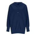 thumbnail image 5 of UQJfacai Womens Fashion Oversized Long Sleeve Hoodie Button Down V Neck Sweatshirt Fall Casual Hooded Pullover Tops with Pocket, 5 of 6