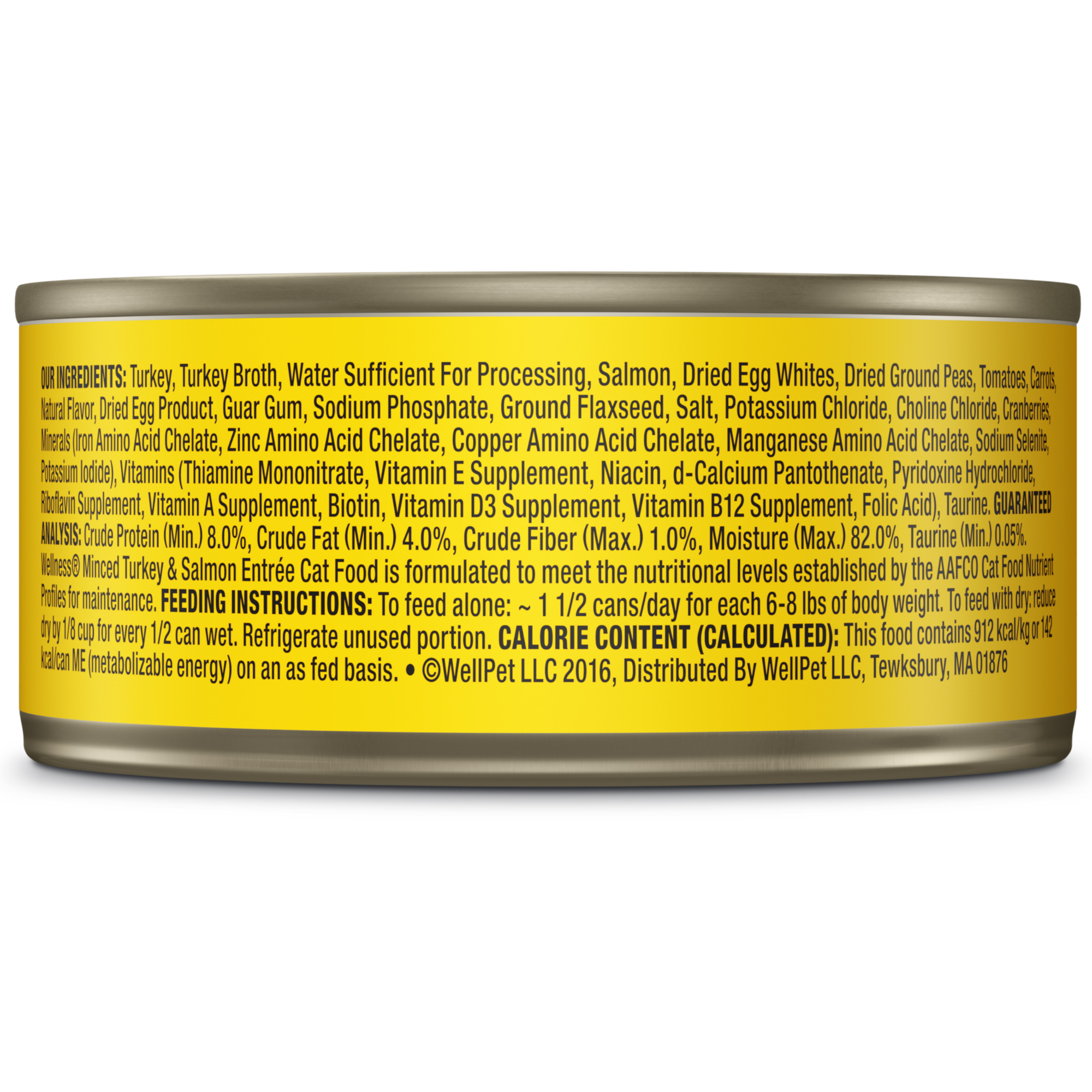 Wellness Complete Health Natural Grain Free Wet Canned Cat Food, Minced Turkey & Salmon Entree, 5.5-Ounce Can (Pack of 24) - image 3 of 8