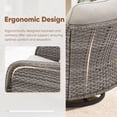 thumbnail image 2 of Opohoro 3 Pieces Outdoor Swivel Chair Set with Round Side Table, Gray PE Rattan Patio Rockers with Beige Cushions for Porch or Backyard, 2 of 11