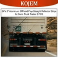thumbnail image 4 of Kojem Aluminum 3M Mud Straight Flap Conspicuity Reflector Plate Strip Reflective Safety Caution Warning Tapes 24 x 3  for Semi Truck Trailer 2 Pcs Red ＆ Silver, 4 of 12
