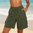 thumbnail image 2 of biudgviw Women's Sweat Shorts with Multi Pockets Drawstring Elastic Waist Cargo Shorts Comfy Textured Baggy Shorts for Gym Workout, 2 of 7
