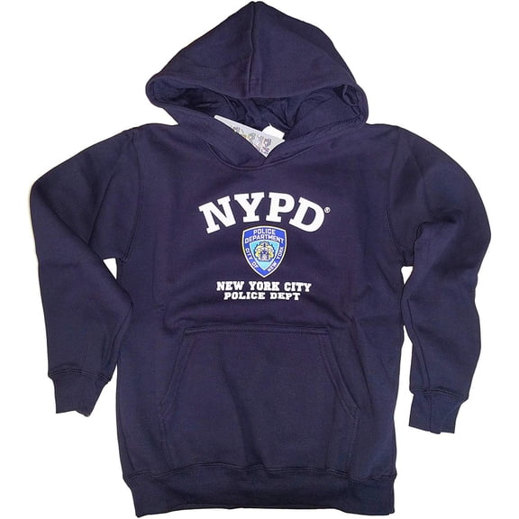 NYPD Kids Hoodie Sweatshirt Navy Official Licensed Boys Shirt Large