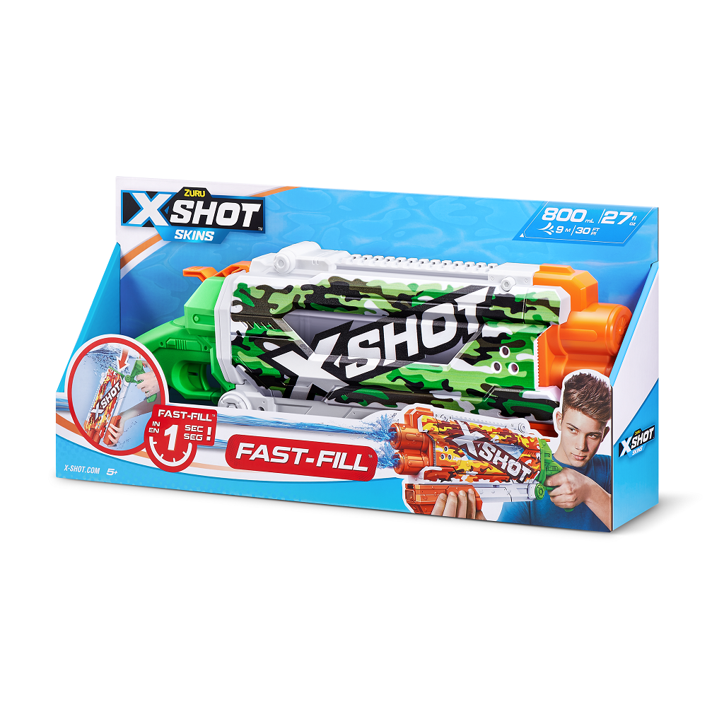 XSHOT Water Fast-Fill Skins Pump Action Water Blaster by ZURU,Outdoor Summer Toy, for Kids, Teens & Adults Ages 5+