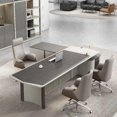 thumbnail image 4 of Reception Storage Office Desk Computer Conference Corner Executive Desk Organizer Drawers Escritorios De Oficina Furniture My Lux Decor Round, 4 of 14