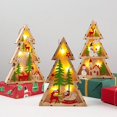 thumbnail image 2 of 1 Pcs Wooden Christmas Table Lamp for Christmas, Christmas Decorations Wooden Lighted Christmas Tree Decoration LED Christmas Tree Mall Window Decoration, 2 of 3