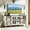 Antique White, variant on YANGLI Farmhouse TV Stand with Glass Door Cabinet & Adjustable Shelves, Fits 60-65" TVs, Blue