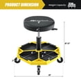 thumbnail image 3 of Costway Heavy-Duty Adjustable Height Rolling Stool with Tool Tray Storage 330 LBS Capacity Yellow, 3 of 10