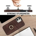 thumbnail image 6 of Feishell Fit for Apple iPhone 11 Case with 360° Rotatable Ring Holder,Shockproof Drop Resistant Premium Plain PU Leather Soft TPU Card Slots Kickstand Back Protective Phone Case,Coffee, 6 of 8