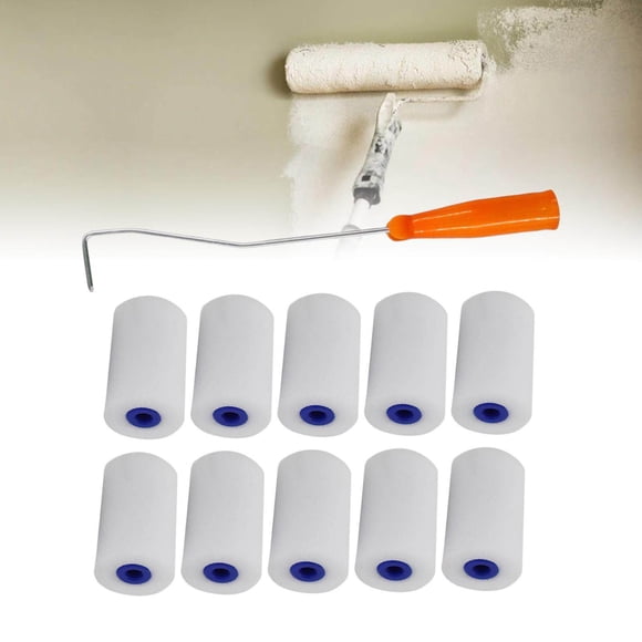 10x Mini Paint Roller Set 4inch home Handle Kit DIY Painting for Door Office 2 inches