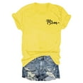 thumbnail image 4 of Dorinao Mama Shirts for Women Short Sleeve Love Letter Printed Graphic Mom Tee Tops, Yellow, L, 4 of 9