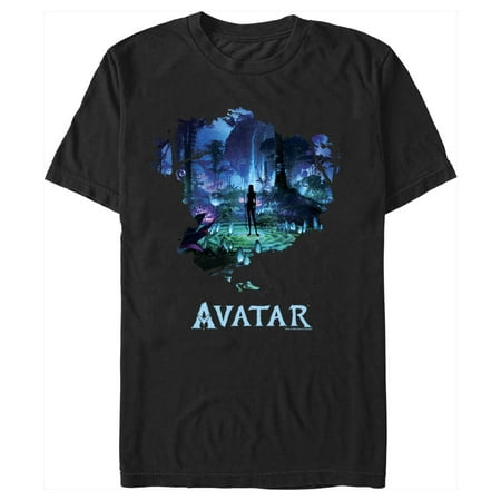 Men's Avatar Neytiri Pandora Night Scene Graphic Tee Black Small