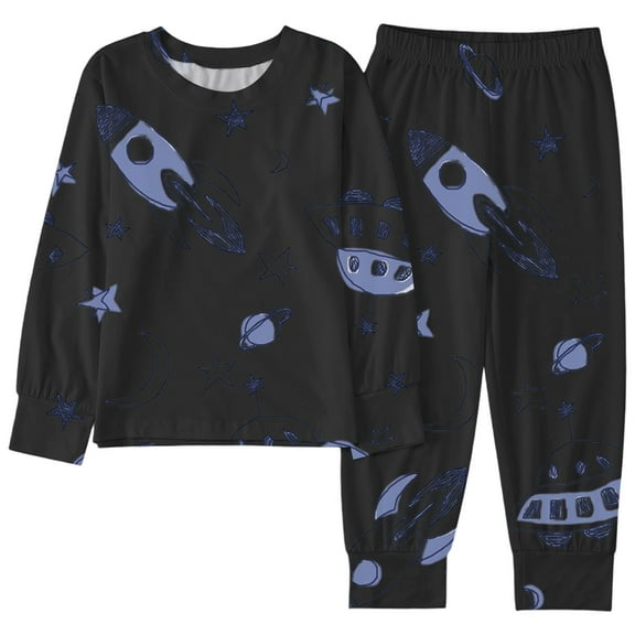 LRen Girls 2 Piece Pajama Set Cute Print Sleepwear Long Sleeve Top And Pants Nightwear Outfit For Toddlers Kids Children 2 To 10 Years