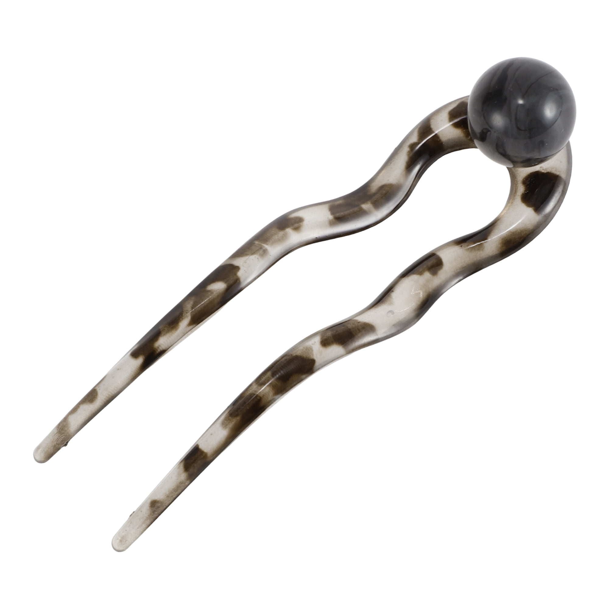 Unique Bargains Elegant U-shaped Hairdo Clip for Women 5.12"x1.42"x0.59" 1 Pc Gray
