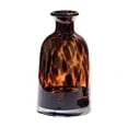 thumbnail image 2 of YAMB Tortoiseshell Print Glass Vase, 7.1" Modern Hand-Blown Decorative Table Centerpiece Vase, Thick Glass Amber Floral Container for Living Room Home Decor, 2 of 5