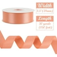 thumbnail image 2 of Peach Satin Ribbon 1-1/2 inch x 50 Yards Peach Color Double-Faced Satin Ribbon for Gift Wrapping, Bows, Flower Bouquet, Eternal Roses, Crafts, Bridal Shower Wedding Decor, 2 of 16