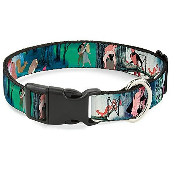Buckle-Down Sleeping Beauty Woods Scenes Disney Breakaway Plastic Clip Collar, Narrow-Large