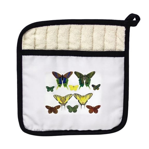 Betsy Drake PT028AP Green Butterflies Pot Holder