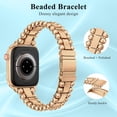 thumbnail image 7 of Wearlizer Beaded Bracelet Band Compatible with Apple Watch Band 38/40/41/42/44/45/46/49mm, Dressy Stainless Steel Jewelry Strap for iWatch Series 11 10 9 8 7-1 Ultra SE, 7 of 7