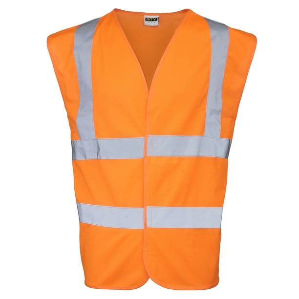 RTY High Visibility - Chaleco de Alta Visibilidad Sin Mangas para Adultos Unisex - Pack de 2 (Naranja fluorescente)