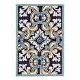 thumbnail image 2 of Liora Manne Ravella Floral Tile Indoor Outdoor Area Rug Navy, 2 of 2