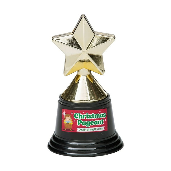 Fun Express Christmas Pageant Participation Star Trophies - 24 Pieces - 4 3/4"