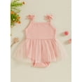 thumbnail image 2 of Bagilaanoe Newborn Baby Girl Summer Rompers Dress Sequins Sleeveless Bodysuits 3M 6M 12M 18M Infant Patchwork A-line Dresses, 2 of 8