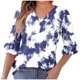 thumbnail image 1 of mfyjkho Tops Para Hacer Ejercicio Para Mujer, Blusa Informal Con Cuello En V, Mangas Cortas Y Estampado Para Mujer Tops Para Salir Xxl, 1 of 6