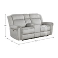 thumbnail image 3 of Lexicon Brennen Microfiber Dbl Reclining Love Seat with Center Console in Mist, 3 of 5