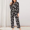 thumbnail image 2 of Fotbe Skeleton Conjunto de Pijama de Manga Larga para Mujer con Estampado, Ropa de Dormir de 2 Piezas, Conjunto de Casa Suave y Cómodo con Bolsillos-Medium, 2 of 7
