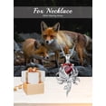 thumbnail image 6 of CACA LADY Fox Necklace 925 Sterling Silver Fox Pendant Necklace with January Birthstone - Elegant Jewelry Gift for Women, 6 of 6