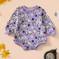 thumbnail image 4 of Odeerbi Infant Boys Girls Halloween Ghost Romper Fall Winter Long Sleeve Jumpsuit Baby Cute Bodysuit Onesie Infant Clothes Purple, 4 of 4