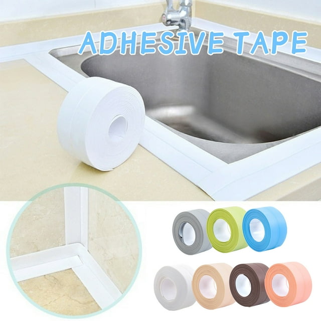 Fiudx Papel Pintado Autoadhesivo para Baño, Cinta Impermeable de Pvc, Fácil de Cortar y Limpiar, Protege Bordes y Esquinas Del Fregadero, Resistente a Las Manchas de Aceite, para Uso Doméstico y En C