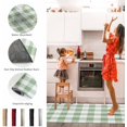 thumbnail image 5 of Easter Kitchen Rugs and Mats 2 Pieces Sage Green Buffalo Plaid Runner Rug Sets Check Soft Comfort Standing Kitchen Mats for Floor Absorbent Area Rugs Carpet Farmhouse Cushioned Doormat Home Decor, 5 of 6