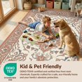 thumbnail image 4 of Design&I 3'x5' Washable Accent Rug Pet Friendly & Non-Slip Built-In Grip Ornate Center Scroll Boho Bordered Vintage Distressed Border Playful Expressive for Bedroom, Walk-in Closet, 4 of 7