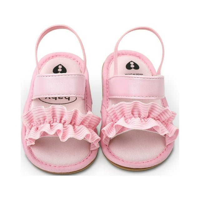 Baby Toddler Girls Soft Open Toe Summer Sandals Flower Princess Flat Shoes