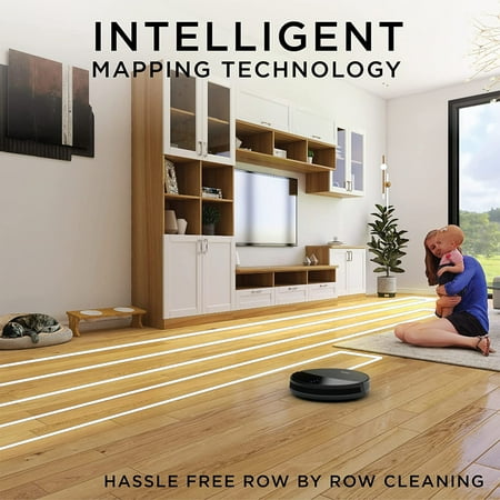 iHome - AutoVac Eclipse Wi-Fi Connected Robot Vacuum & Mop with Mapping HomeMap Navigation and HyperDrive Technology - Black
