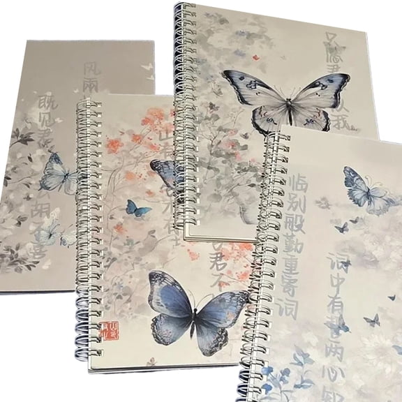 4Pcs Twin-Wire Binding Notebook with 100 Pages 80gsm Wide Lined College Ruled Journal for Writing Journaling 14x20cm