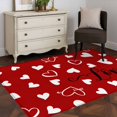 thumbnail image 4 of Rectangle Area Rug 4x6ft, Valentine's Day Red Love Arrows Non-Slip Non-Shedding Floor Mat, Romantic Heart Seamless Washable Sturdy Carpet for Living Room Bedroom Home Decor, 4 of 9