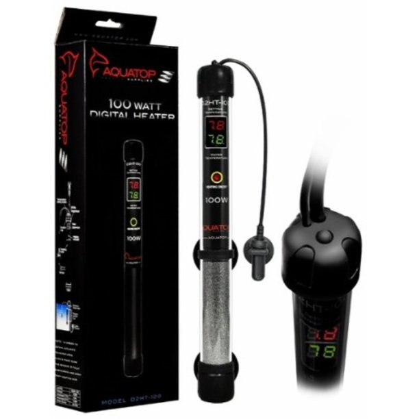 aquatop aquarium heater digital dual display 100w