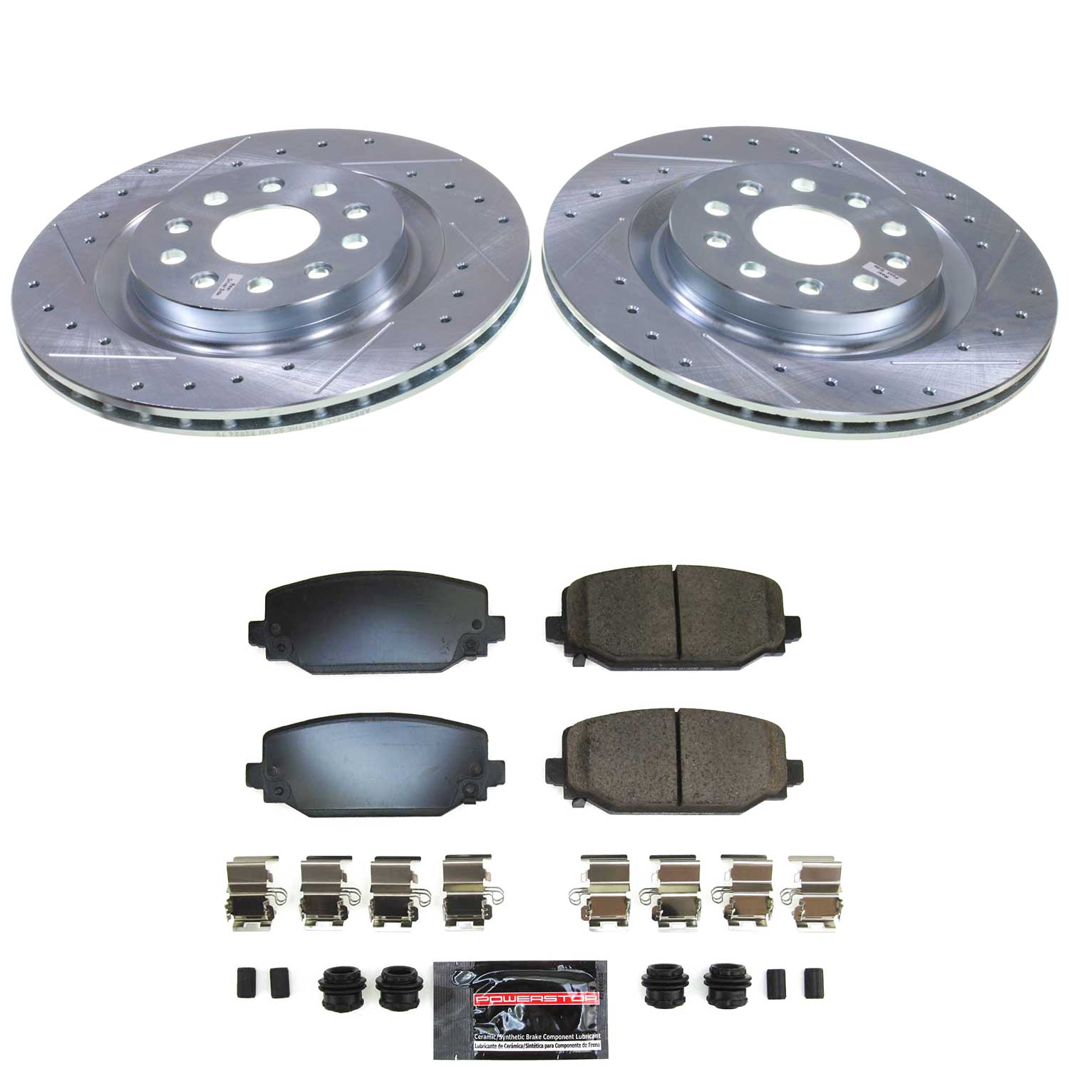 PowerStop Rear Z23 Evolution Sport Brake Pad and Rotor Kit for Jeep Grand Cherokee 2022-24, Jeep Grand Cherokee L 2021-24, K9279