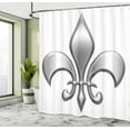 thumbnail image 5 of Ambesonne Medieval Shower Curtain, Lily Flower, 69"Wx75"L, White Grey, 5 of 5