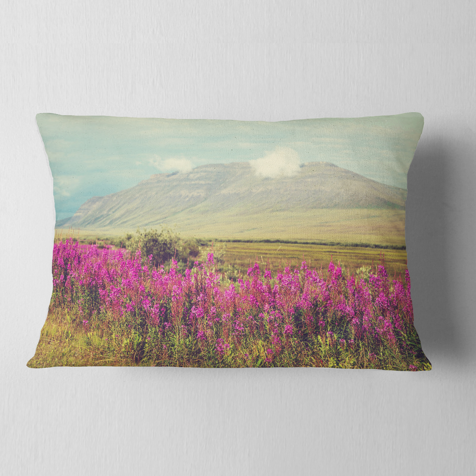 Designart 12" x 20" Purple Polyester Throw Pillow