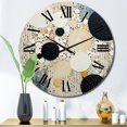 thumbnail image 1 of Designart "Medley in Monochrome III" Abstract Collages Oversized Wall Clock, 1 of 6