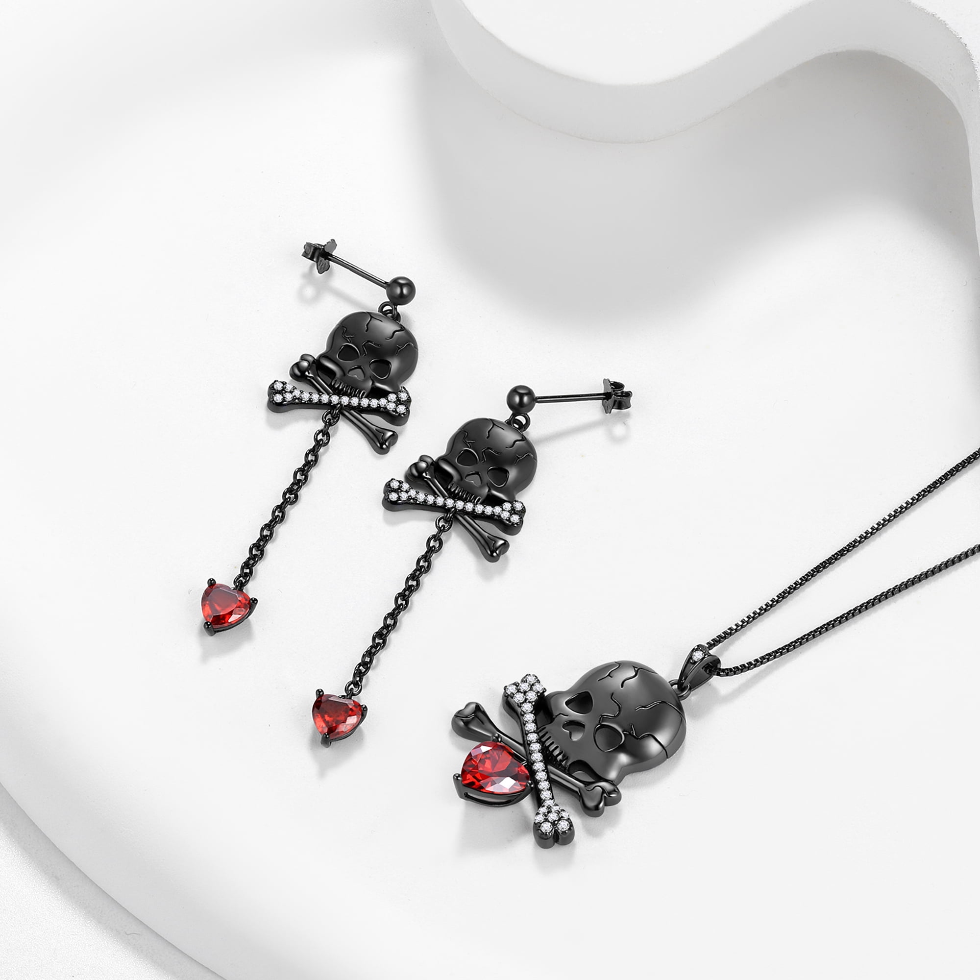 Voodoo Doll Charm – Sterling Silver Pendant With Heart Gem – Cute Bracelet Or Necklace Charm For Halloween Gifts