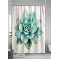 thumbnail image 5 of Turquoise Succulent Shower Curtain Set ，Waterproof Fabric Shower Curtains Watercolor Green Leaves Ferns Plants Shower Curtains for Bathroom,Bathroom Decor 36"x72", 5 of 6