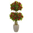 thumbnail image 1 of Nearly Natural 5758 4.5 ft. Double Bougainvillea Topiary Artificial Tree in Oval Planter, 1 of 1